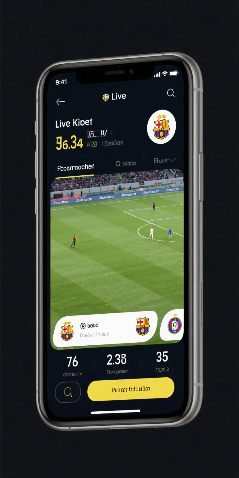 德甲比赛直播 APP 界面展示
