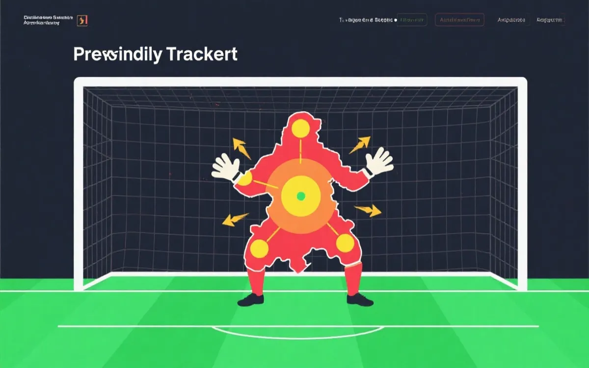 数据图表风格：门将出球线路与高位逼抢触发点示意